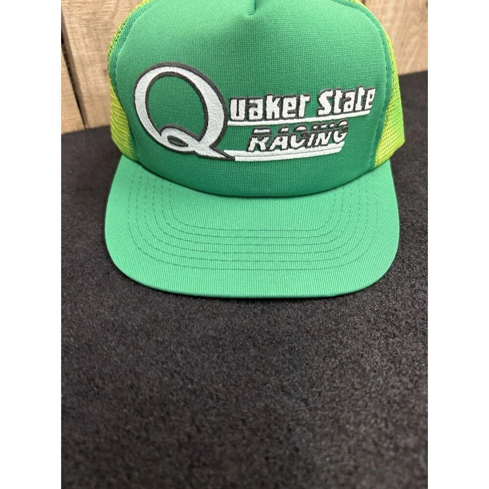 Vintage Quaker State Oil Racing Mesh Foam Trucker Hat/Cap NWOT